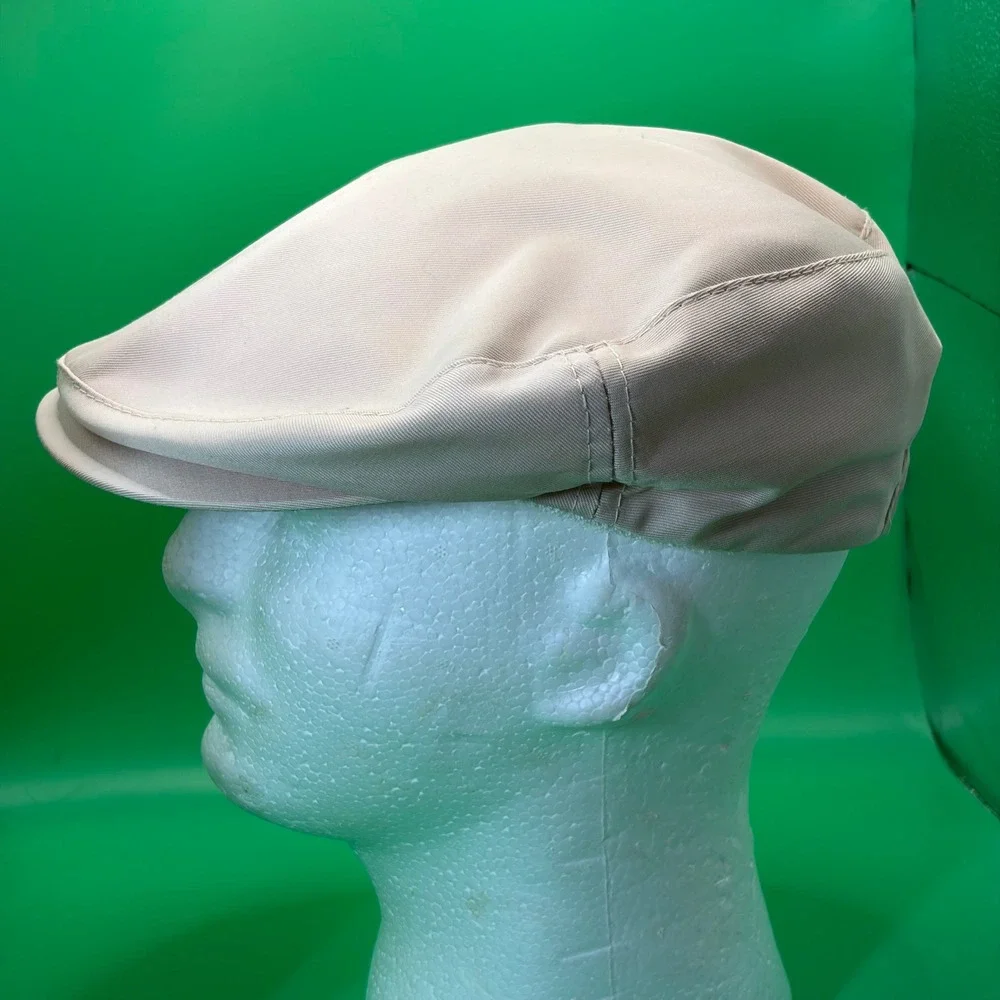 VTG Flat Cap Mens Adjustable News Boy Hat Tan Snapback Golf Driving Young Korea